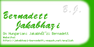 bernadett jakabhazi business card